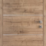 Bezfalcové dveře MASONITE ALU IV v povrchové laminátové úpravě CPL deluxe dub přírodní s horizontální strukturou