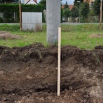 Dřevěné lať pro kontrolu hloubky výkopu