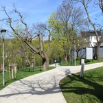 Příkladem realizace drenážního betonu je městský park Gaštanica v Bratislavě