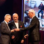 Vítěz Sympatie: Ukliďme Česko, zleva Radek Janoušek, Miroslav Kubásek, Jiří Drahoš