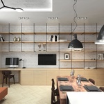 obr.08 - Obývací pokoj s kuchyní a jídelnou zdroj: Ateliér SLIM