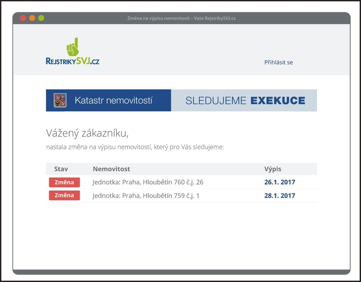 Změna na výpisu…