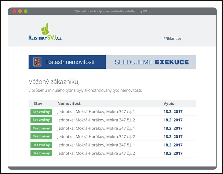 Změna na výpisu…– sledujeme exekuce…