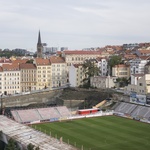 Pohled směrem na Žižkov a stadion FK Viktoria.