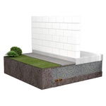 Detail založení na pěnovém skle ve 3D vizualizaci