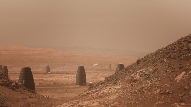 Bydlení na Marsu, Credit: AI SpaceFactory/Plompmozes Bydlení na Marsu, Credit: AI SpaceFactory/Plompmozes
