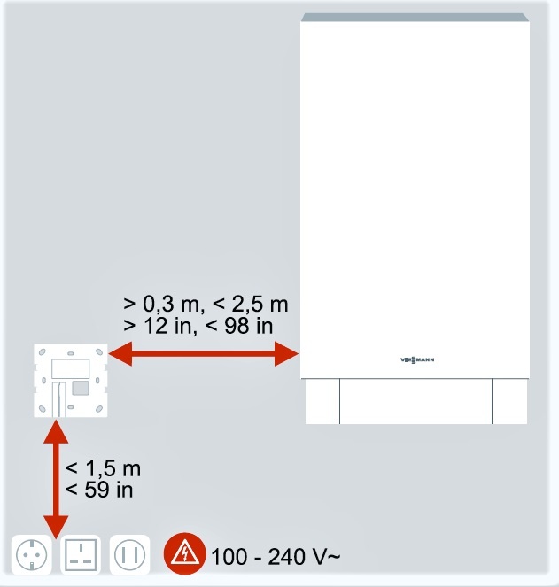 Pro napojení internetového rozhraní Vitoconnect OT2 ke kotli je v balíčku obsažen spojovací kabel Open Therm s délkou 3 metry a síťový kabel délky 1 metr zakončený zástrčkou.