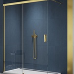WALK-IN zástěna CADURA GOLD LINE s posuvným dílem, v čirém skle, sprchová vanička ILA