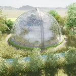 Navazující technologie, jako kořenová čistička, nebo výroba bioplynu z domácího odpadu, uzavírají ekosystém domu  Vizualizace: Studio perspektiveLAB 