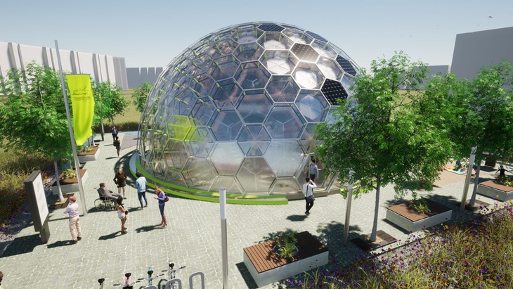 Češi navrhli bydlení pod kopulí ve skleníku s rostlinami. Výstřednost nebo budoucnost?