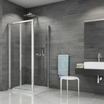 Sprchový kout řady TOP-LINE, zalamovací dveře s boční stěnou. Atraktivní varianta do menší koupelny, kde není možné umístit klasický sprchový kout s křídlovými dveřmi.