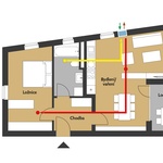 Příklad dvoupokojového bytu do 50 m2